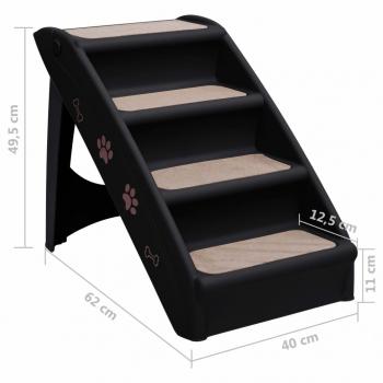 Hundetreppe Klappbar Schwarz 62x40x49,5 cm 