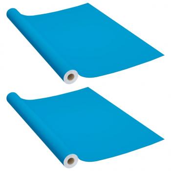 Möbelfolien Selbstklebend 2 Stk. Azurblau 500x90 cm PVC