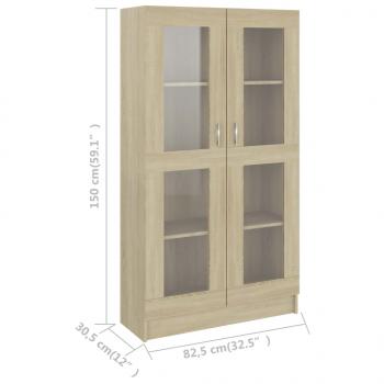 Vitrinenschrank Sonoma-Eiche 82,5x30,5x150 cm Holzwerkstoff