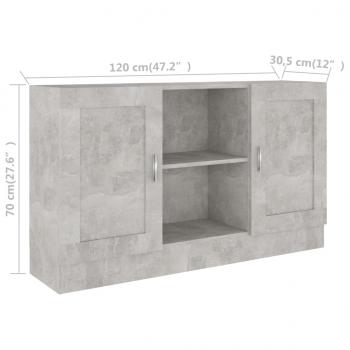 Sideboard Betongrau 120x30,5x70 cm Holzwerkstoff