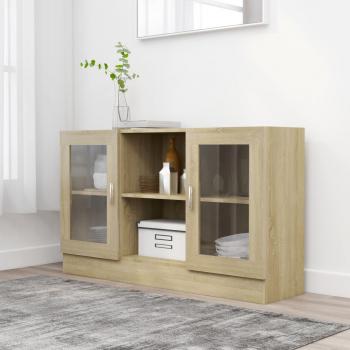 ARDEBO.de - Vitrinenschrank Sonoma-Eiche 120x30,5x70 cm Holzwerkstoff