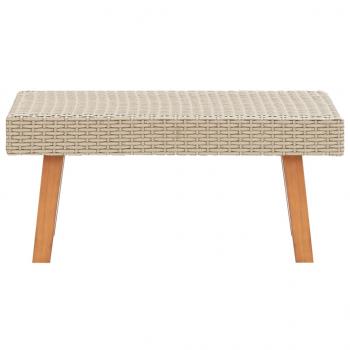 5-tlg. Garten-Lounge-Set mit Auflagen Poly Rattan Beige