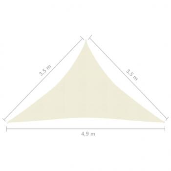 Sonnensegel 160 g/m² Creme 3,5x3,5x4,9 m HDPE