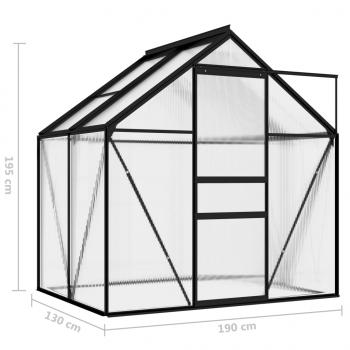 Anlehngewächshaus Anthrazit Aluminium 2,47 m²