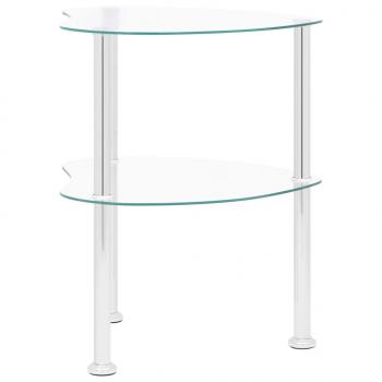 Beistelltisch mit 2 Ablagen Transparent 38x38x50 cm Hartglas