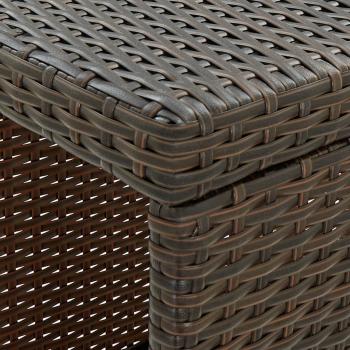 Bartisch mit Regal Braun 120x60x110 cm Poly Rattan  