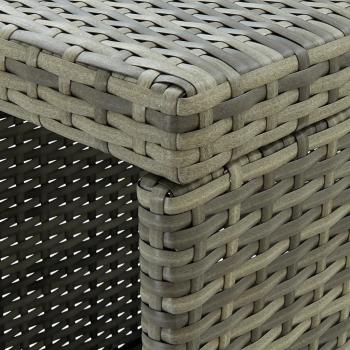 Bartisch mit Regal Grau 120x60x110 cm Poly Rattan  