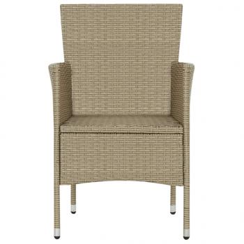 Garten-Essstühle 2 Stk. Poly Rattan Beige