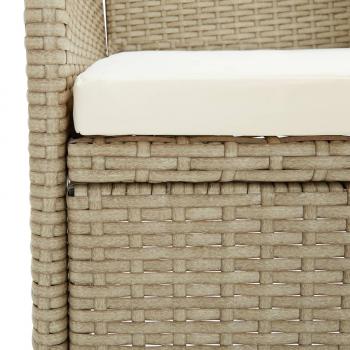 Garten-Essstühle 2 Stk. Poly Rattan Beige