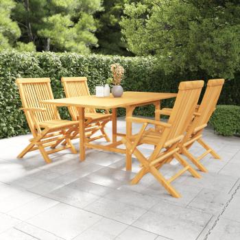 ARDEBO.de - 5-tlg. Garten-Essgruppe Massivholz Teak