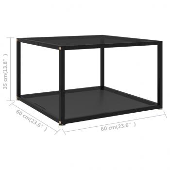 Couchtisch Schwarz 60x60x35 cm Hartglas