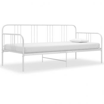 ARDEBO.de - Schlafsofa Bettgestell Weiß Metall 90x200 cm