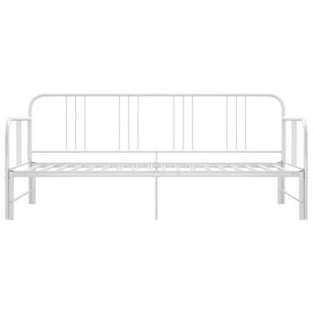 Ausziehsofa Bettgestell Weiß Metall 90x200 cm