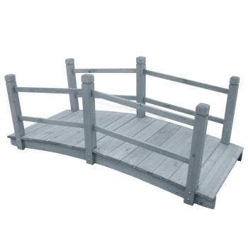 ARDEBO.de - Gartenbrücke Grau 140x60x56 cm Massivholz Tanne