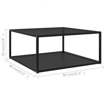 Couchtisch Schwarz 80x80x35 cm Hartglas