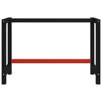 Werkbankgestell Metall 120x57x79 cm Schwarz und Rot