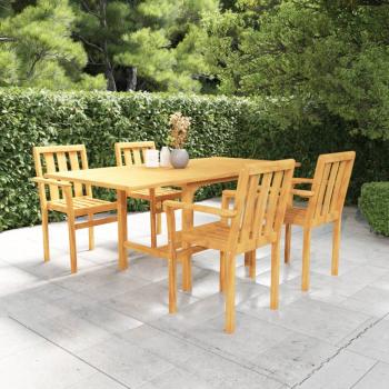 ARDEBO.de - 5-tlg. Garten-Essgruppe Massivholz Teak