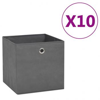 ARDEBO.de - Aufbewahrungsboxen 10 Stk. Vliesstoff 28x28x28 cm Grau