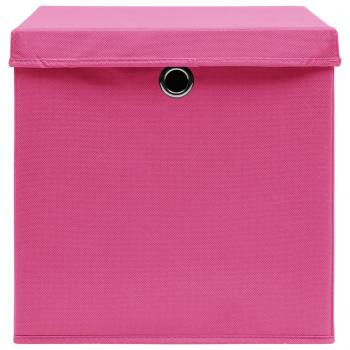 Aufbewahrungsboxen mit Deckeln 10 Stk. 28x28x28 cm Rosa