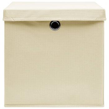 Aufbewahrungsboxen mit Deckeln 10 Stk. 28x28x28 cm Creme