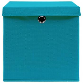 Aufbewahrungsboxen mit Deckeln 10 Stk. 28x28x28 cm Babyblau