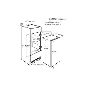 AEG SKB512E1AS Einbaukühlschrank, Nischenhöhe: 122,5 cm, 207 L, Schlepptürtechnik, OptiSpace, 2 Eierablagen