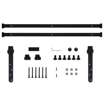 Mini Schiebetürbeschlag Set für Schranktüren Carbonstahl 183 cm