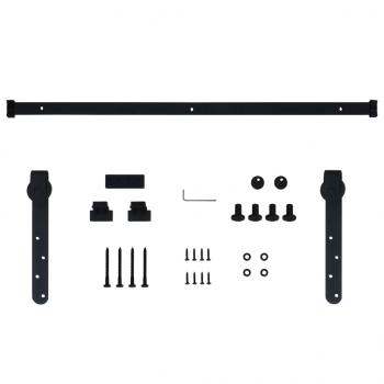 Mini Schiebetürbeschlag Set für Schranktüren Carbonstahl 122 cm