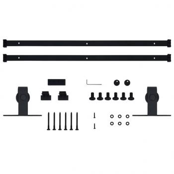 Mini Schiebetürbeschlag Set für Schranktüren Carbonstahl 183 cm