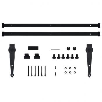 Mini Schiebetürbeschlag Set für Schranktüren Carbonstahl 183 cm