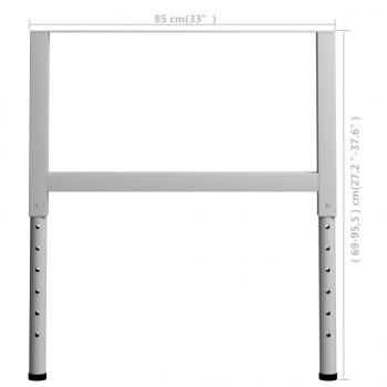 Werkbankgestell Verstellbar 2 Stk. Metall 85x(69-95,5) cm Grau