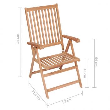 Verstellbare Gartenstühle 6 Stk. Massivholz Teak