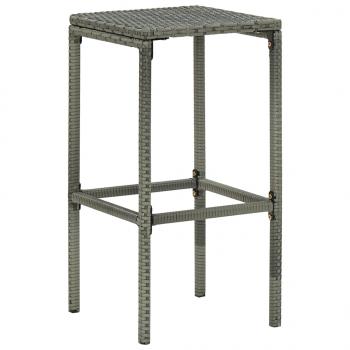 Barhocker mit Kissen 2 Stk. Grau Poly Rattan