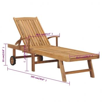 Sonnenliege Massivholz Teak