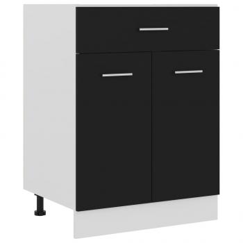 ARDEBO.de - Schubunterschrank Schwarz 60x46x81,5 cm Holzwerkstoff