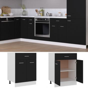 Schubunterschrank Schwarz 60x46x81,5 cm Holzwerkstoff