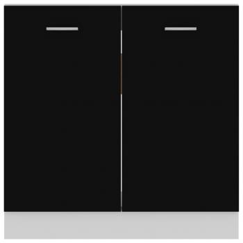 Spülenunterschrank Schwarz 80x46x81,5 cm Holzwerkstoff