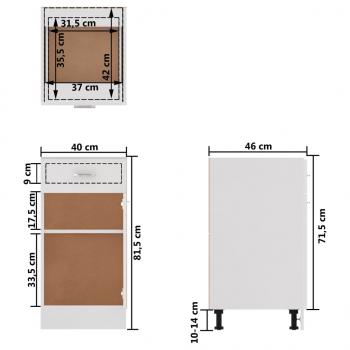 Schubunterschrank Hochglanz-Weiß 40x46x81,5 cm Holzwerkstoff