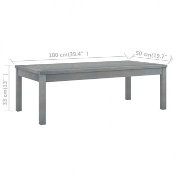 Couchtisch 100x50x33 cm Grau Massivholz Akazie