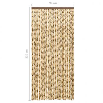 Insektenschutz-Vorhang Beige und Braun 90x220 cm Chenille