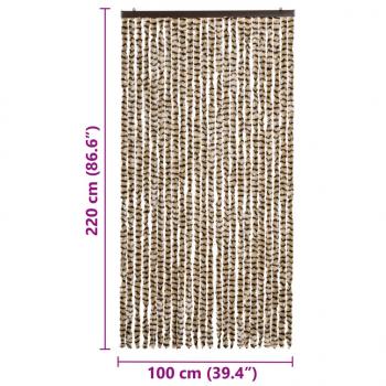 Insektenschutz-Vorhang Beige und Braun 100x220 cm Chenille