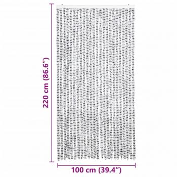 Insektenschutz-Vorhang Hell- und Dunkelgrau 100x220 cm Chenille