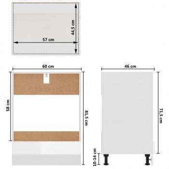 Herdumbauschrank Hochglanz-Weiß 60x46x81,5 cm Holzwerkstoff