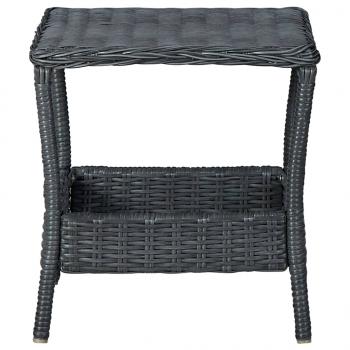 Gartentisch Dunkelgrau 45x45x46,5 cm Poly Rattan 