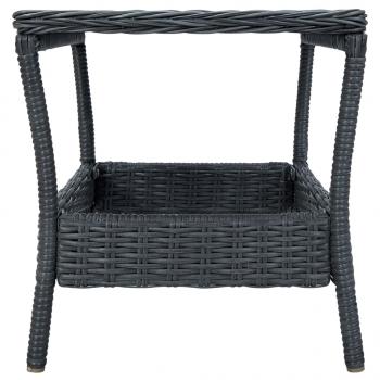 Gartentisch Dunkelgrau 45x45x46,5 cm Poly Rattan 