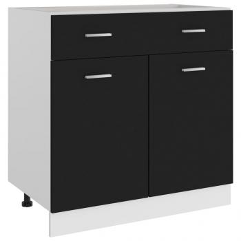 ARDEBO.de - Schubunterschrank Schwarz 80x46x81,5 cm Holzwerkstoff