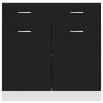 Schubunterschrank Schwarz 80x46x81,5 cm Holzwerkstoff