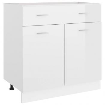 ARDEBO.de - Schubunterschrank Hochglanz-Weiß 80x46x81,5 cm Holzwerkstoff