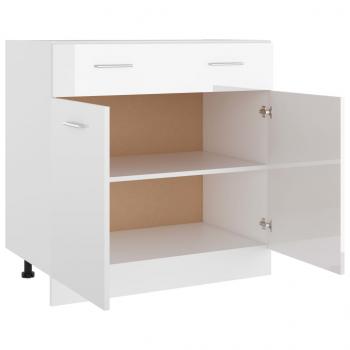 Schubunterschrank Hochglanz-Weiß 80x46x81,5 cm Holzwerkstoff