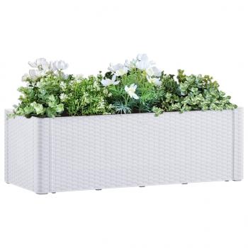 ARDEBO.de - Garten-Hochbeet mit Selbstbewässerungssystem Weiß 100x43x33 cm